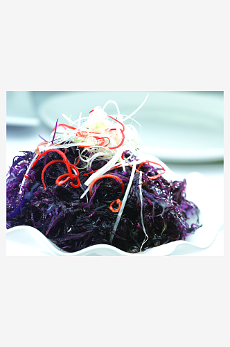 凉拌紫晶藻摄影图片