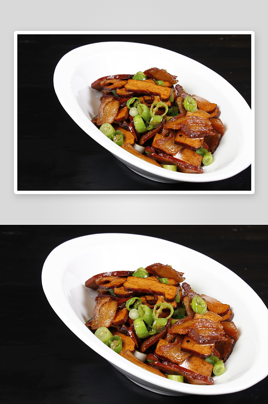 豆腐干炒肉摄影图片