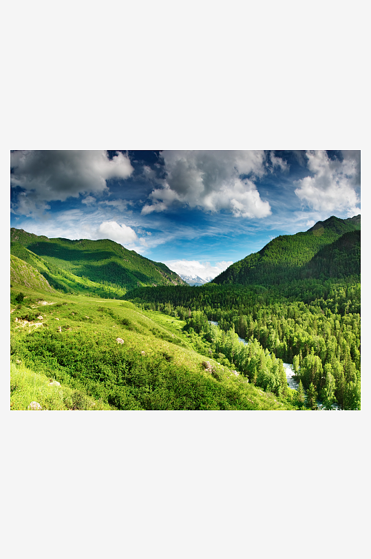 高清群山峡谷风景摄影图