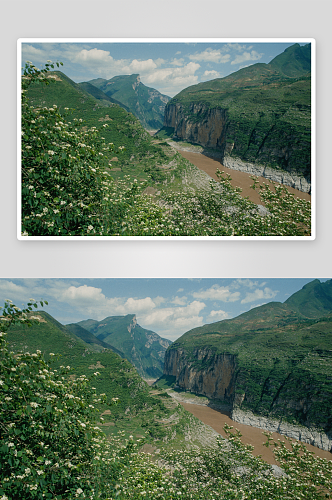 高清群山峡谷风景摄影图