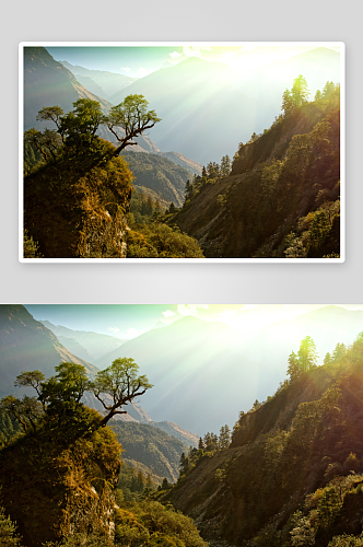 精美群山峡谷风景摄影图