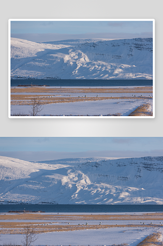 创意冬日雪景风景摄影图