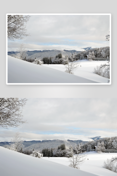 雪山雪景风景摄影图