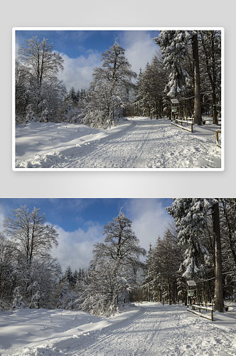 好看冬日雪景风景摄影图