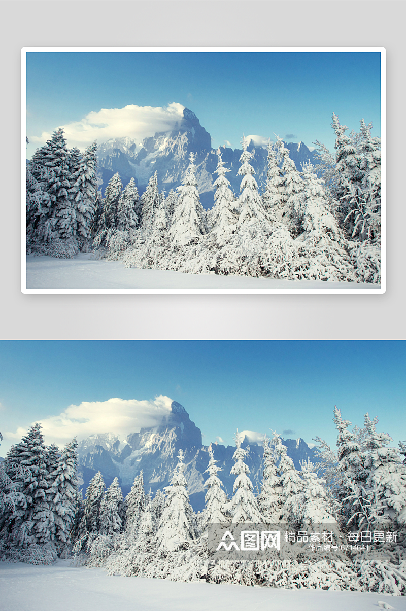 好看冬日雪景风景摄影图素材