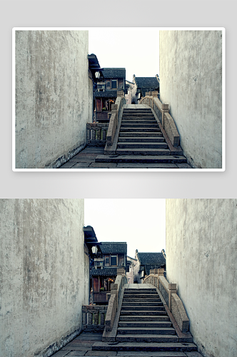 城镇江南水乡城市风景摄影图