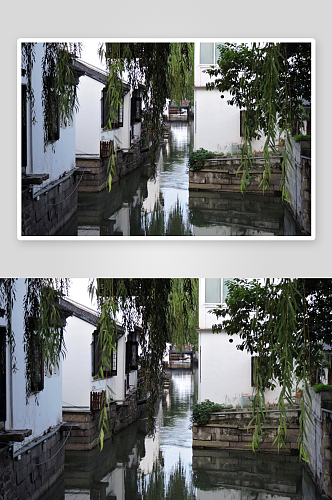 江南水乡城市风景摄影图