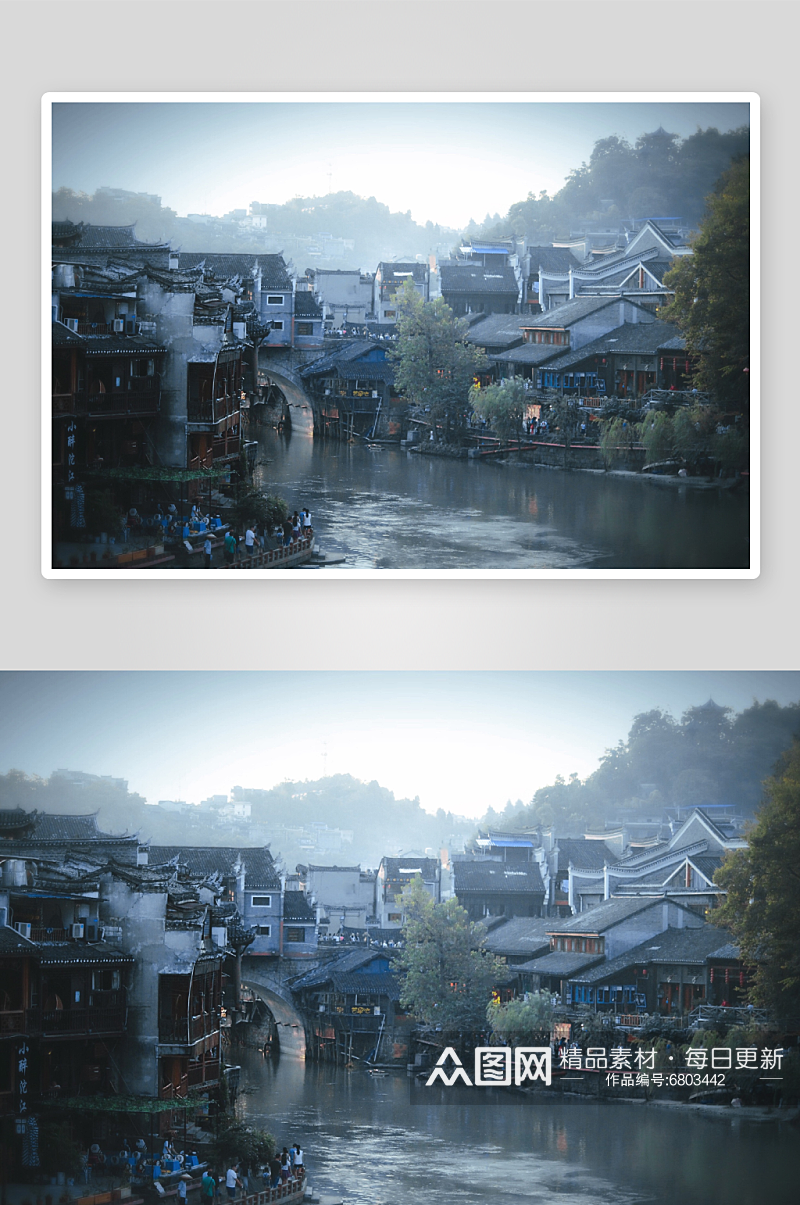 江南水乡城市风景摄影图素材