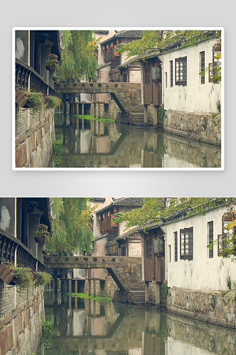 江南水乡城市风景摄影图