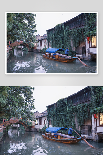 高清江南水乡城市风景摄影图