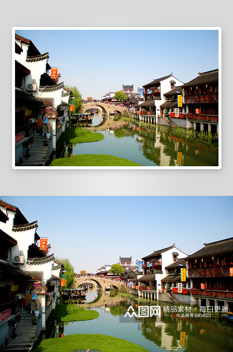 江南水乡城市风景摄影图素材