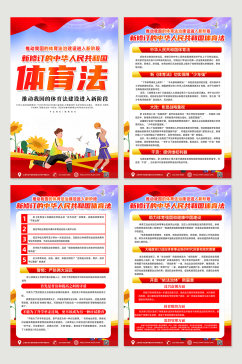 大气新修订的中华人民共和国体育法海报