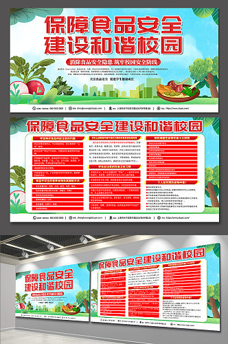 时尚大气校园食品安全教育宣传展板设计