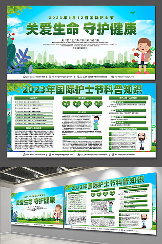 绿色大气2023年国际护士节内容展板