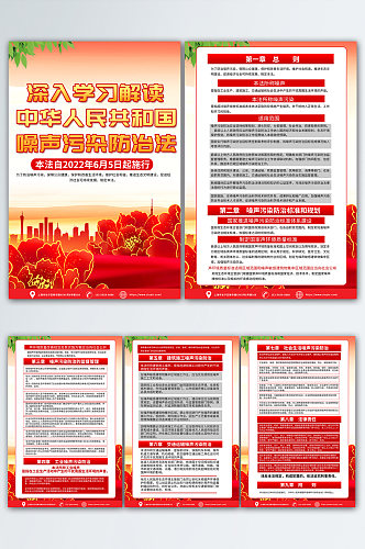 中华人民共和国噪声污染防治法海报