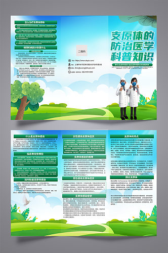 大气时尚支原体感染医疗宣传三折页