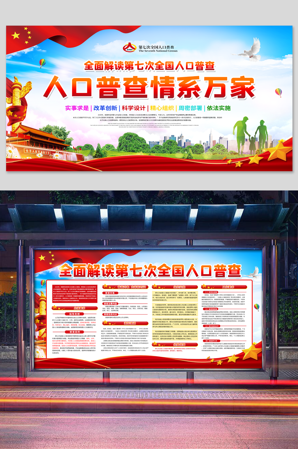 国务院第七次人口普查科普展板素材