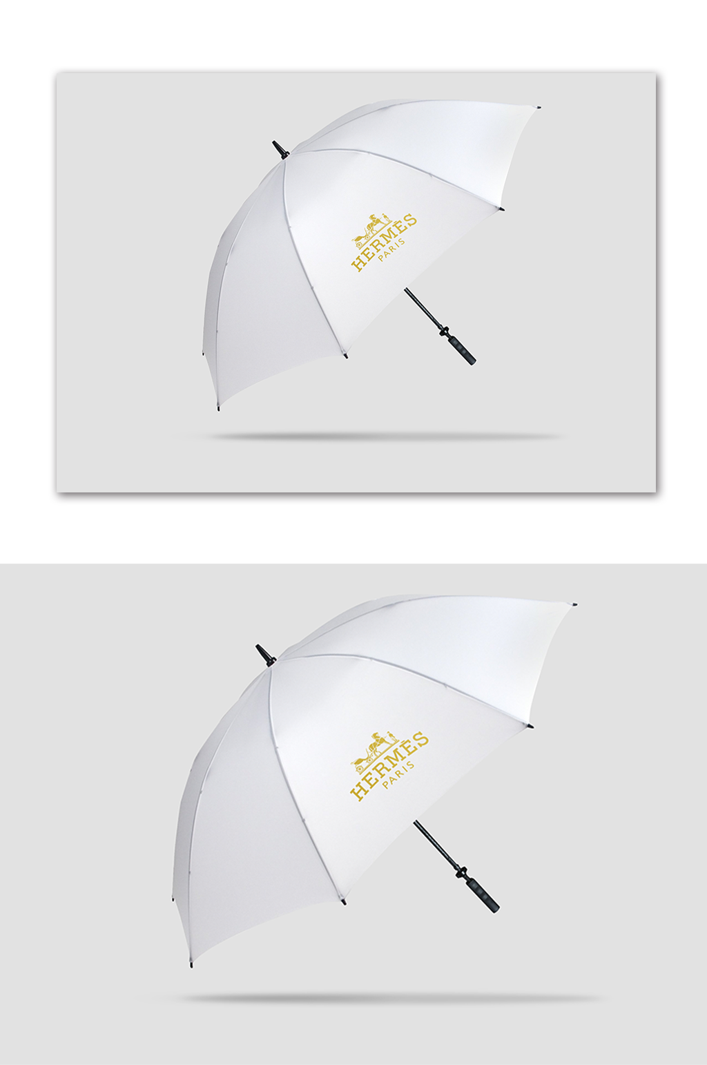白色短柄雨伞样机模板素材
