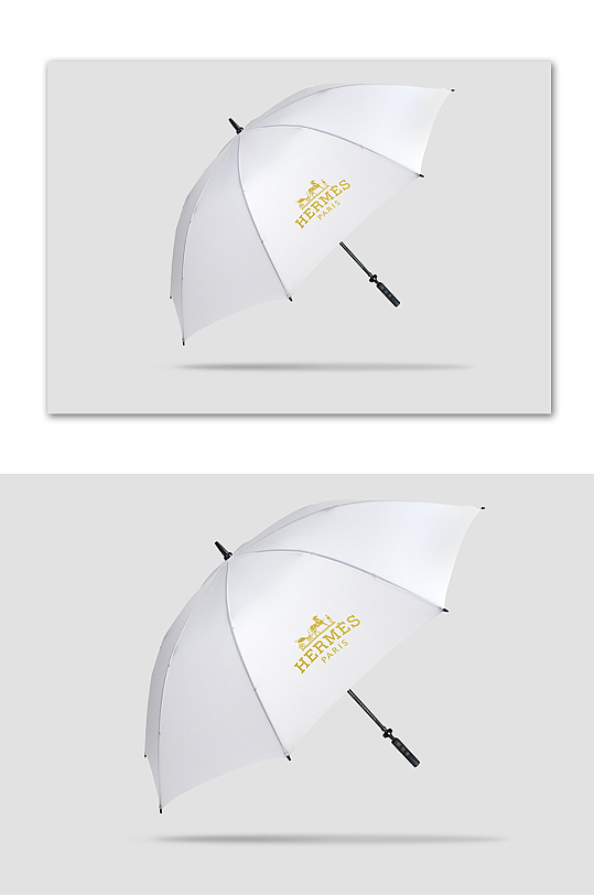 白色短柄雨伞样机模板