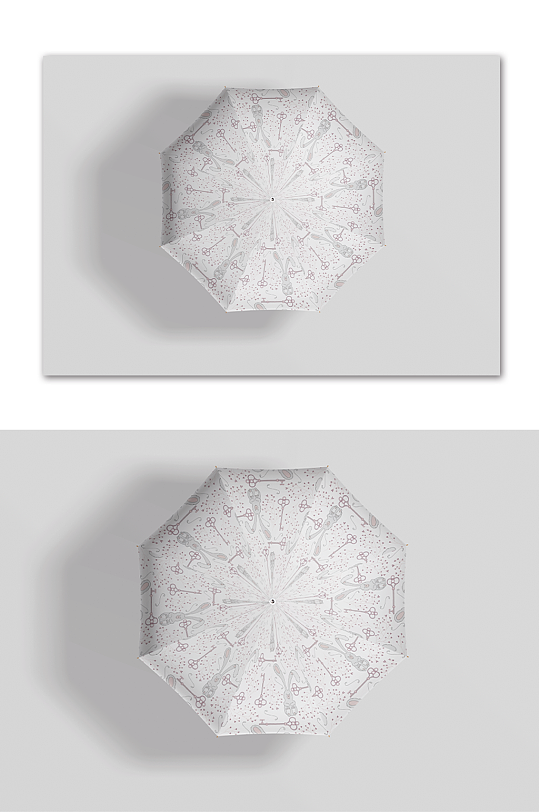 碎花雨伞俯视图样机-众图网