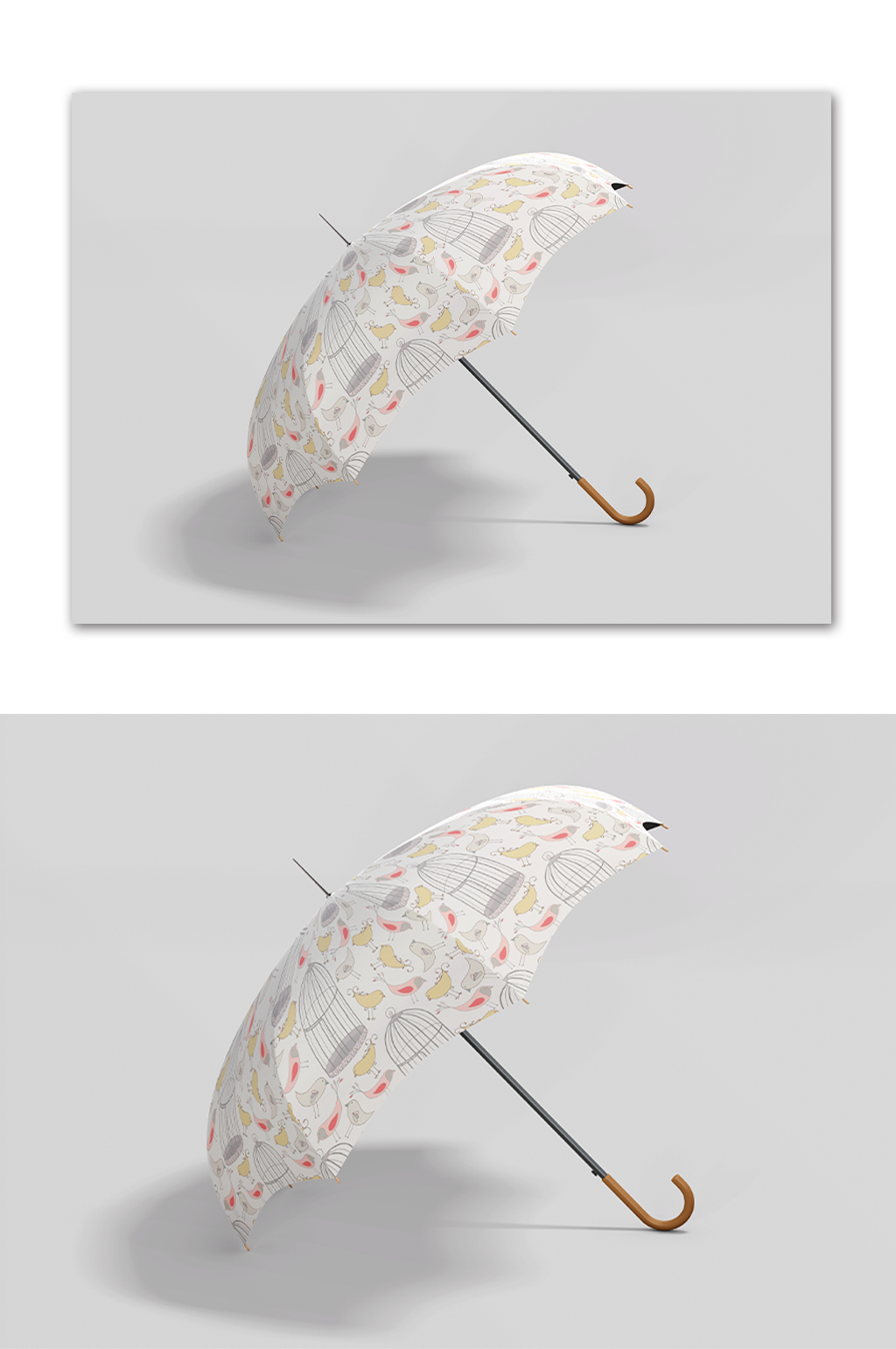 大气碎花雨伞样机模板素材