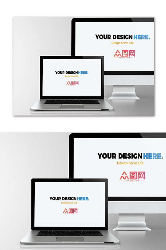 苹果电脑屏幕画面样机-众图网