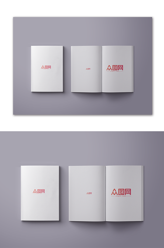 空白画册封面内页书页样机-众图网