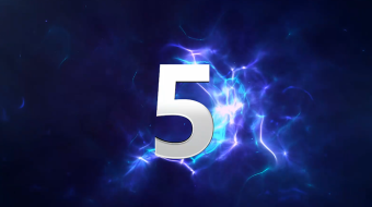 蓝色金属质感倒计时视频5秒舞台背景-众图网