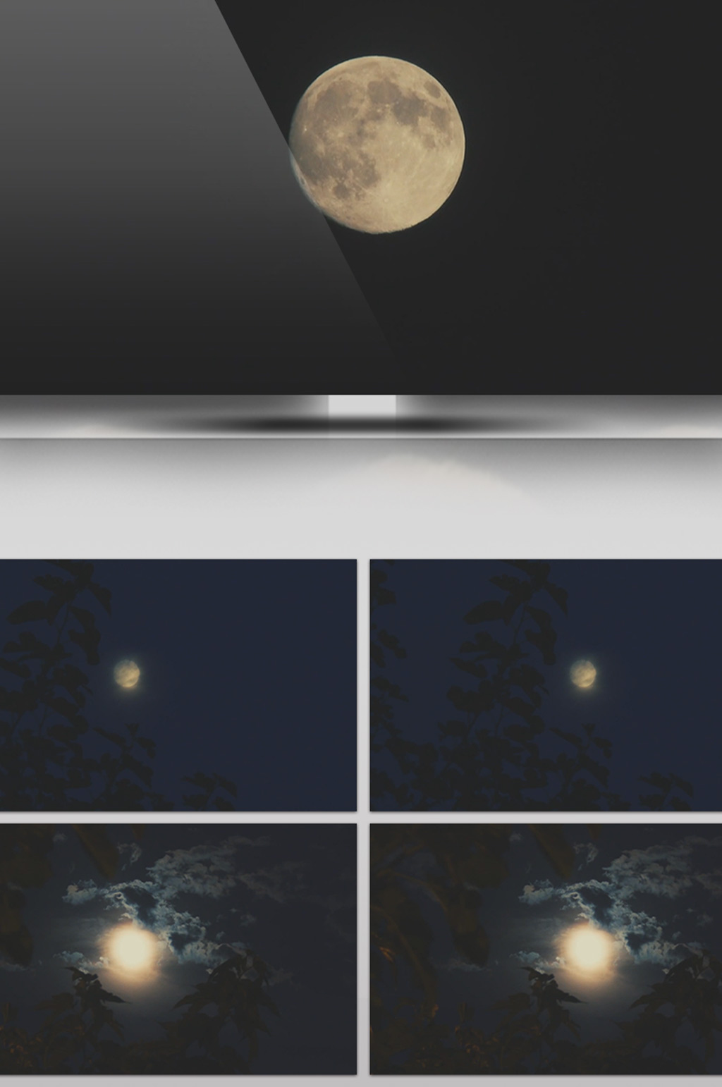 黑夜下的月亮天空延时摄影素材
