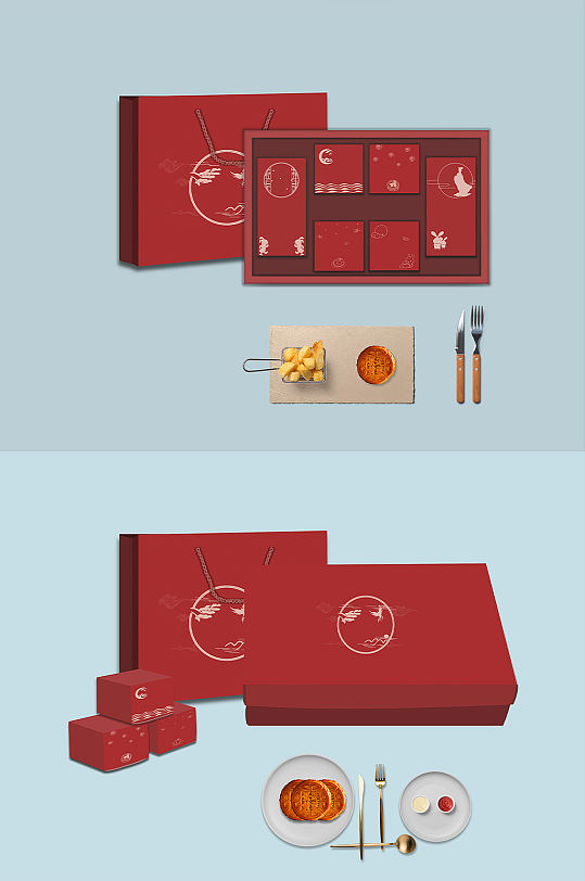 月饼盒 伴手礼 展示样机模板