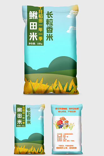东北鳅田米大米包装袋设计