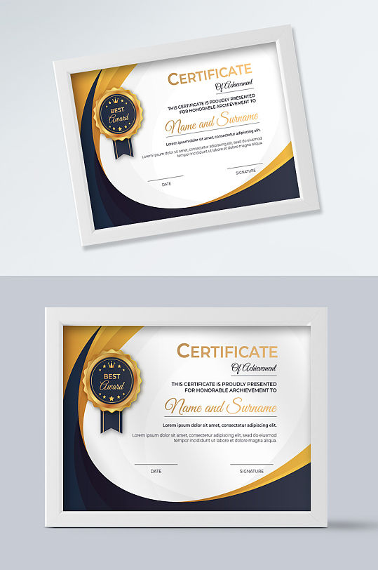 白色简约欧式证书-众图网