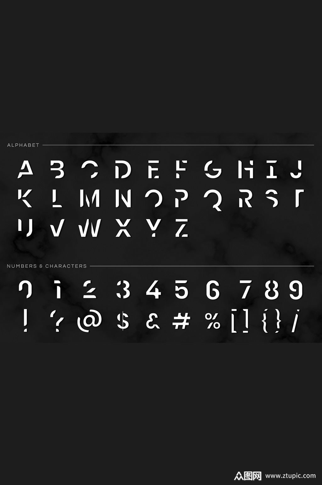 黑色质感英文字母