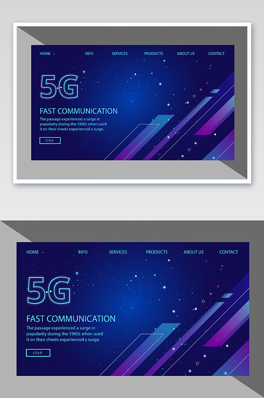5G科技网站首页模板-众图网