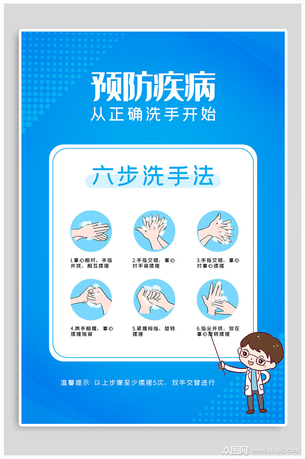 正确七步洗手法宣传海报