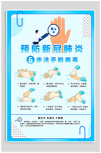 正确洗手七步法宣传海报