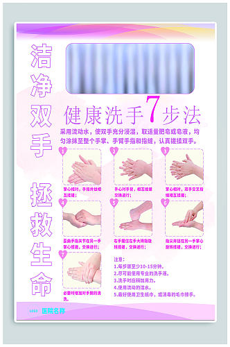 正确洗手七步法宣传海报