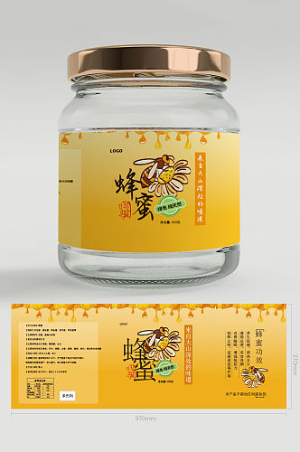 蜂蜜包装罐贴纸包装设计