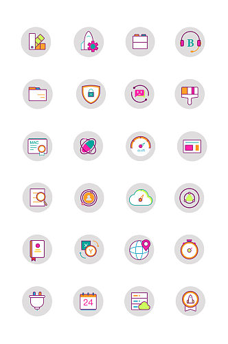 彩色app矢量图标icon