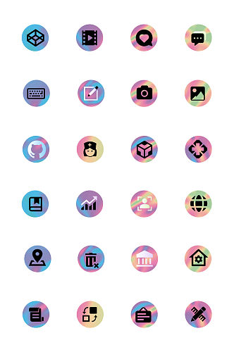 黑色渐变底面app矢量图标icon