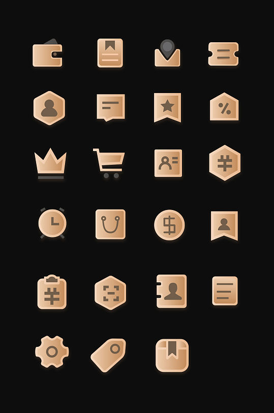 金色面型会员中心图标icon