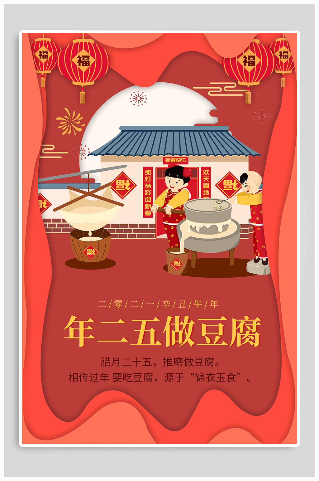 腊月二十五做豆腐素材