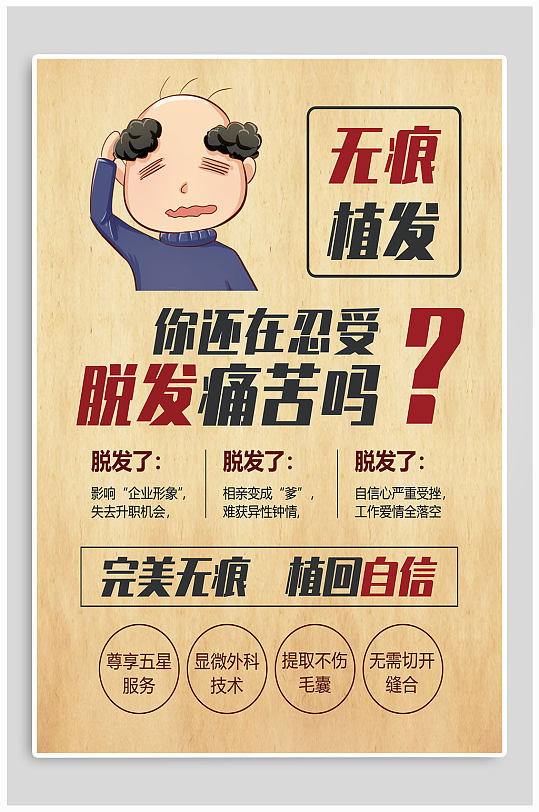 美容美发防脱发宣传海报