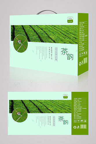 清新绿色高端茶叶礼盒包装设计