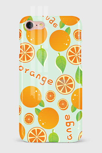 水果清新橙手机壳包装设计