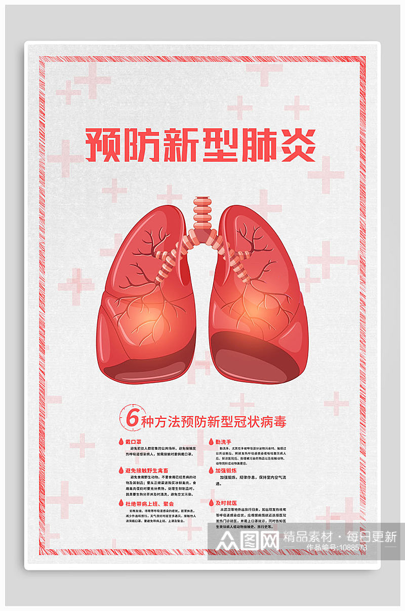预防新型肺炎指南宣传海报素材
