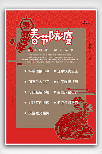 春节防疫宣传海报