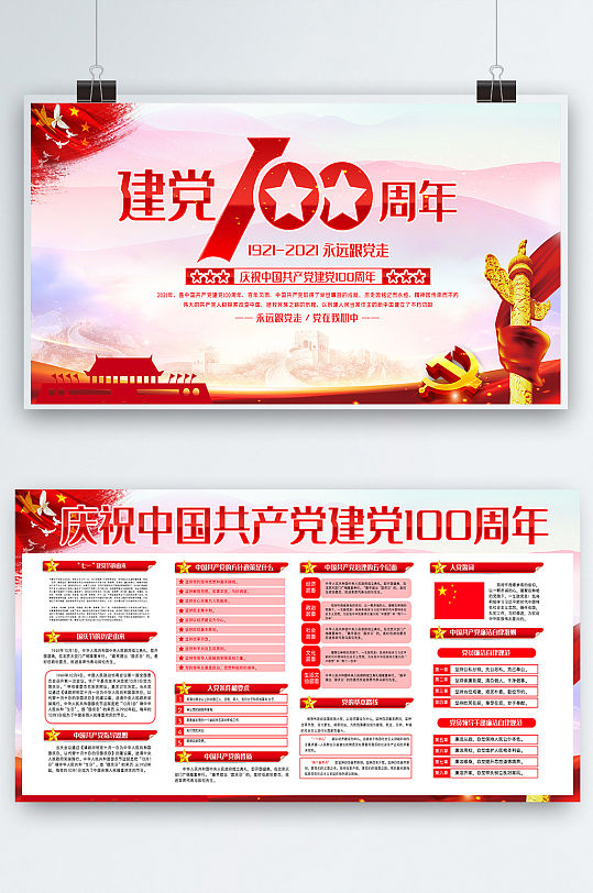 中国共产党建党100周年内容双面展