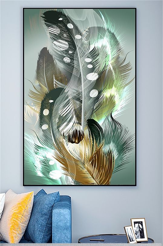 高档流彩羽毛装饰画