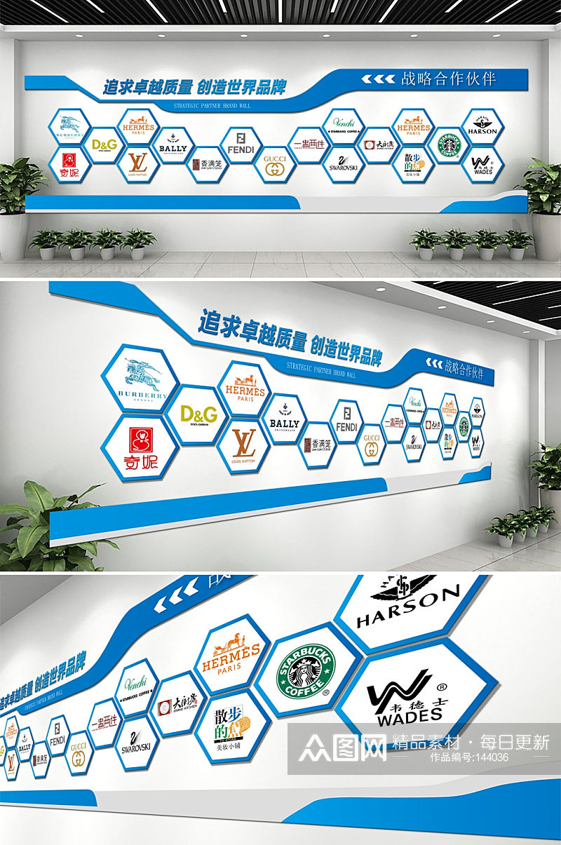 企业合作伙伴文化墙素材